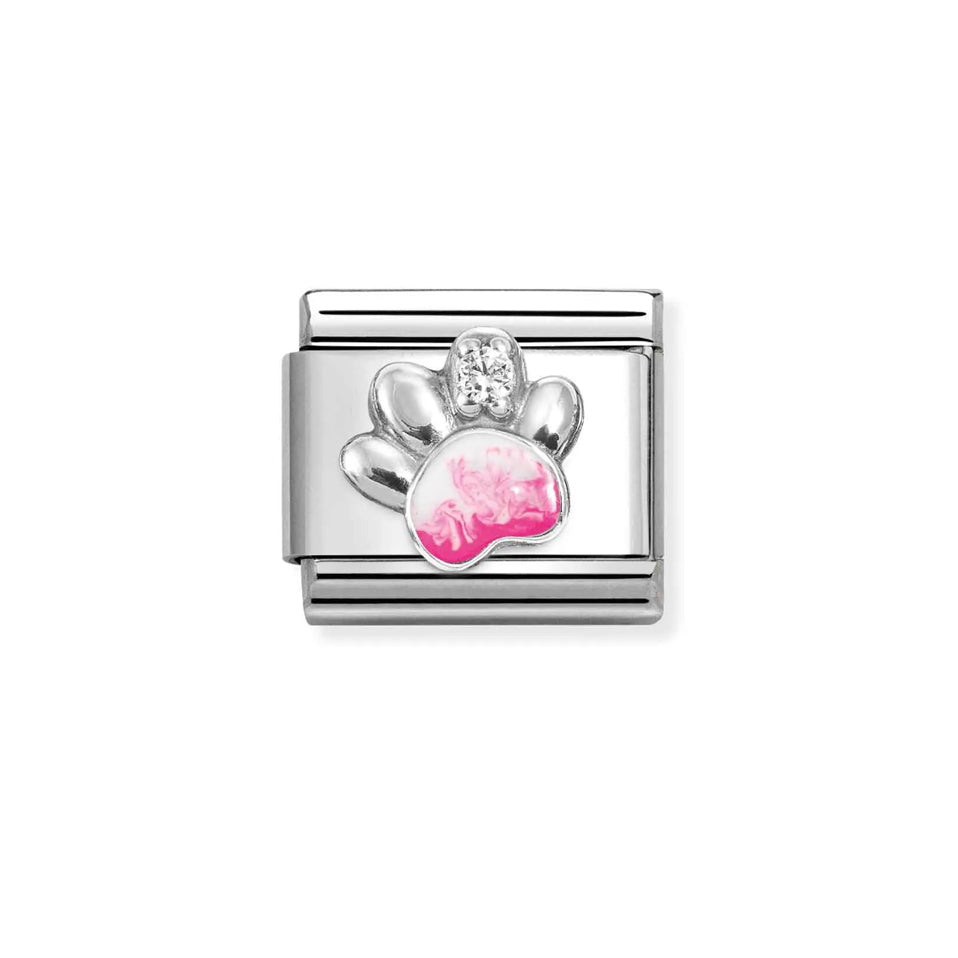 Nomination Composable 330321/13 Symbols Pink Paw Print with Cubic Zirconia