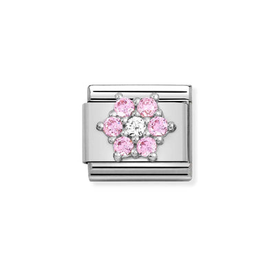 Nomination Composable 330322/03 Classic Symbols Cubic Zirconia Pink & White Flower