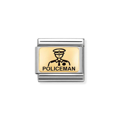 Nomination Composable Link 030166/22 Classic Plates Policeman