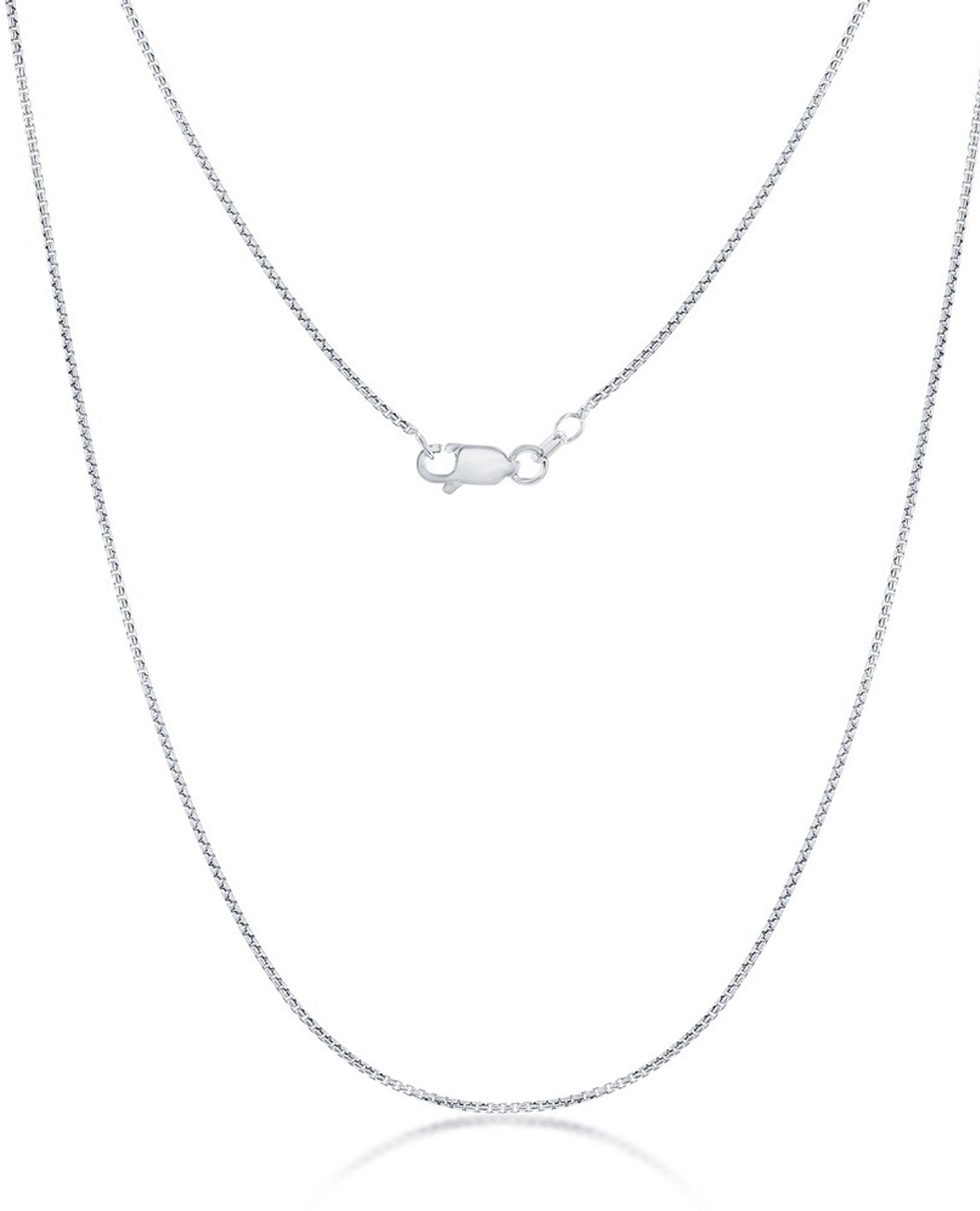 Sterling Silver 0.85mm Mini Round Box Chain