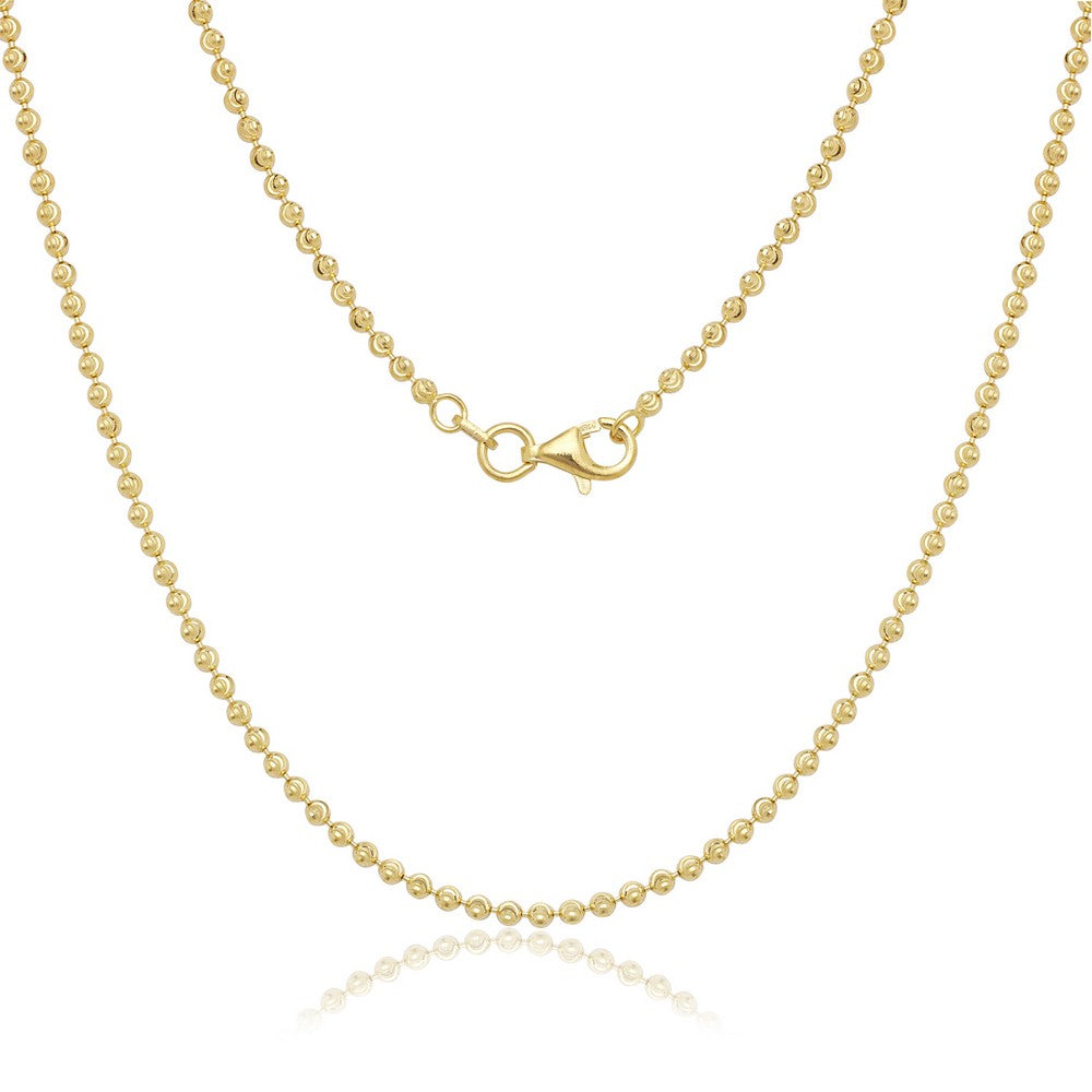 Sterling Silver 2mm Moon Bead Chain