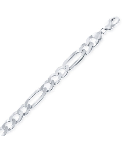 Mens Sterling Silver 7.55mm Figaro Chain- 22 inches