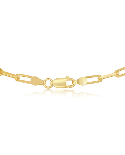 Sterling Silver 5.5mm Paperclip Chain Gold Plated- 18 inches