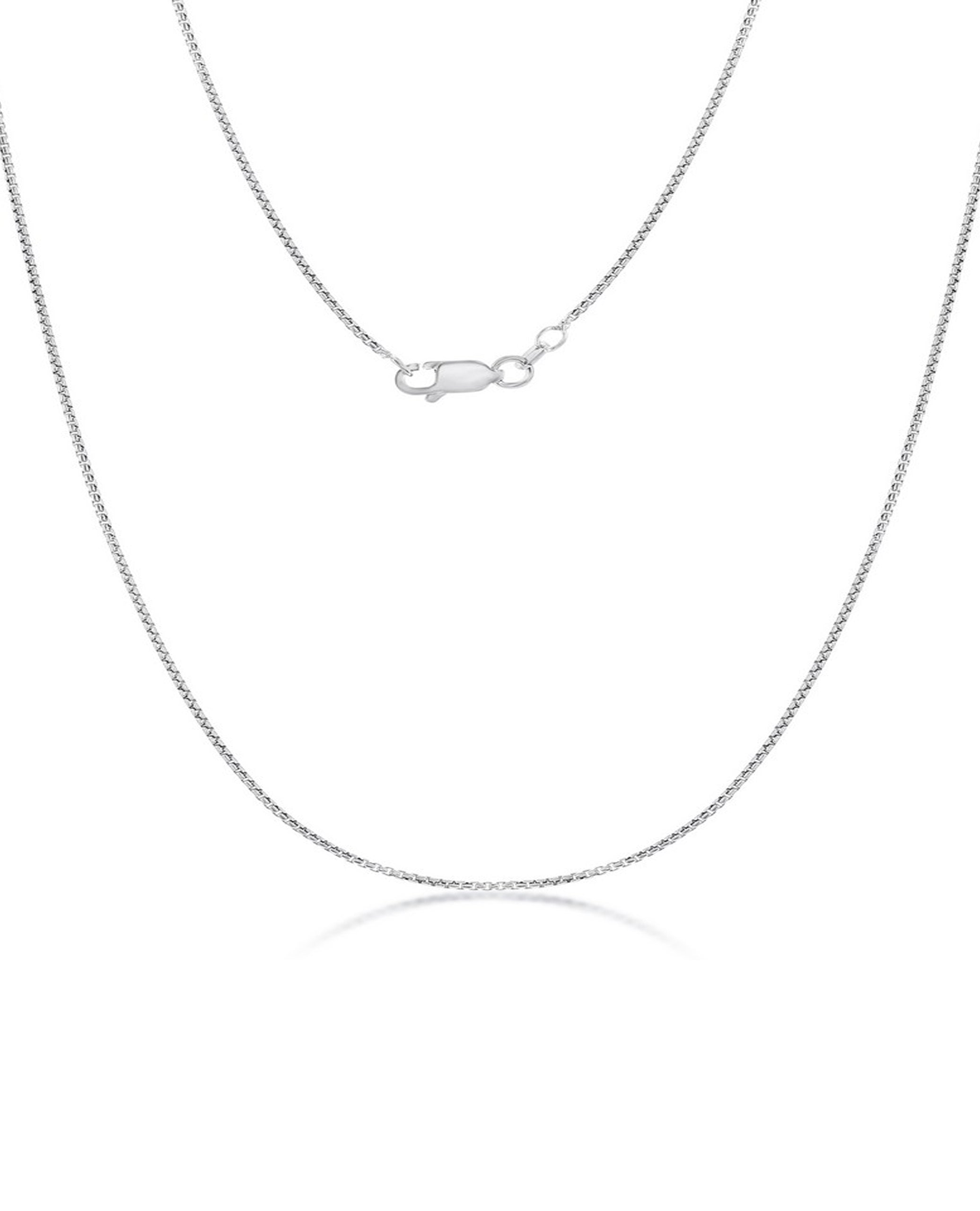 Sterling Silver Thin Round Box Chain - 22 inches