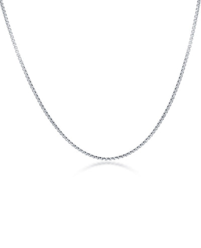 Sterling Silver Thin Round Box Chain - 22 inches