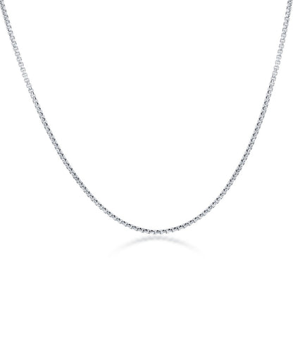 Sterling Silver Thin Round Box Chain - 22 inches