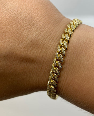 Sterling Silver Cuban Chain with Gold Plating