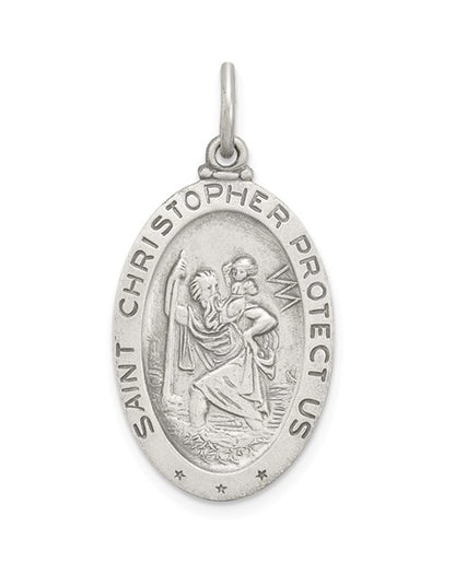 Sterling Silver Antiqueed St. Christopher Soccer Medal