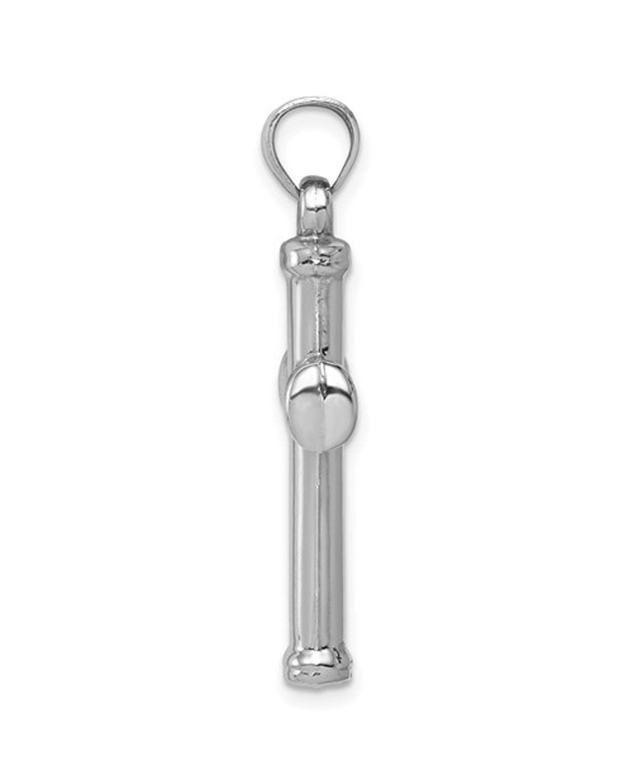 Sterling Silver Rhodium-plated Hollow Reversible Cross Pendant