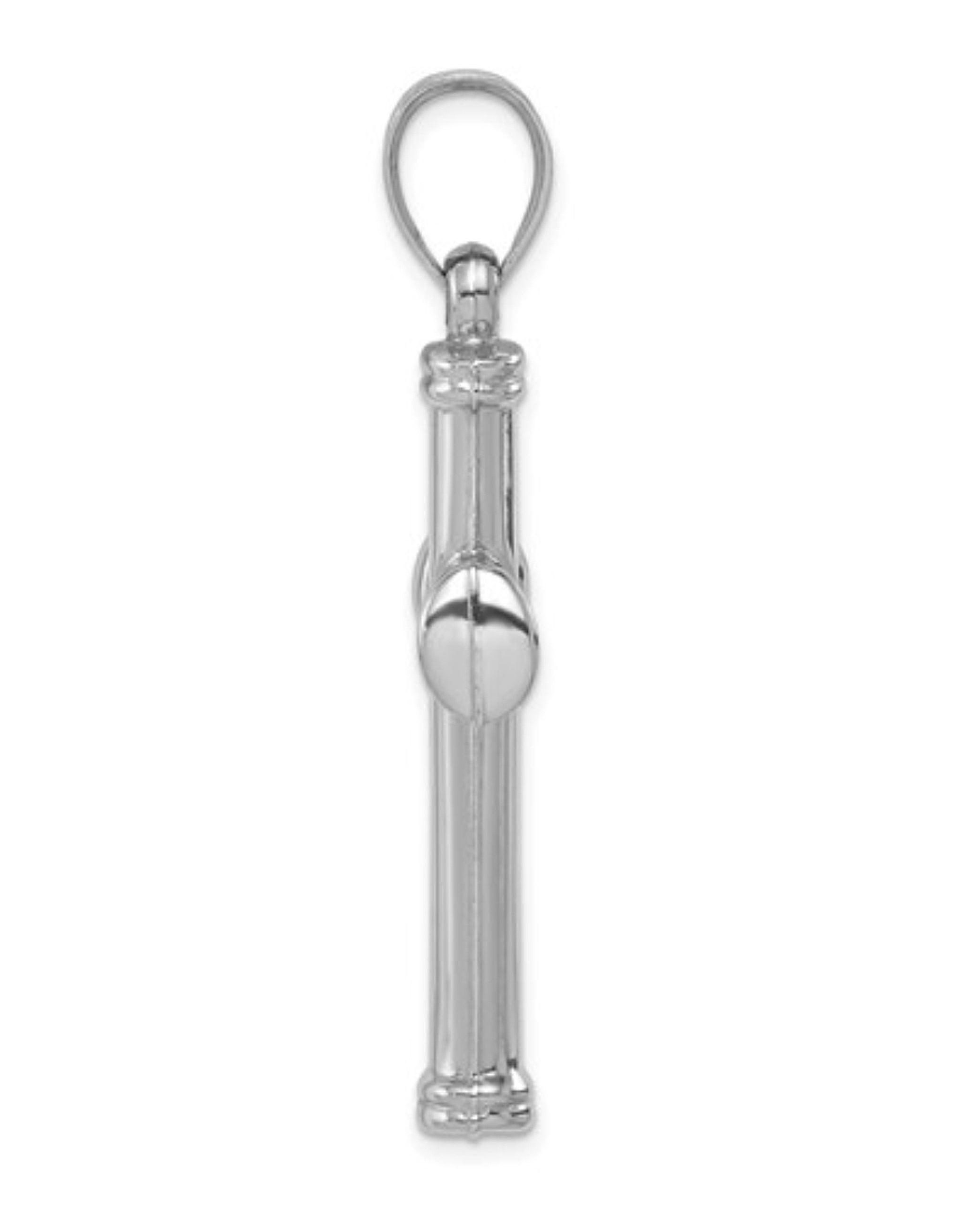 Sterling Silver Rhodium-plated Hollow Reversible Cross Pendant