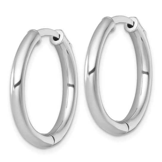 Sterling Silver 3x25mm Hinged Hoop Earrings