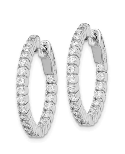 Sterling Silver 2mm CZ Hoop Earrings