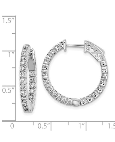 Sterling Silver 2mm CZ Hoop Earrings