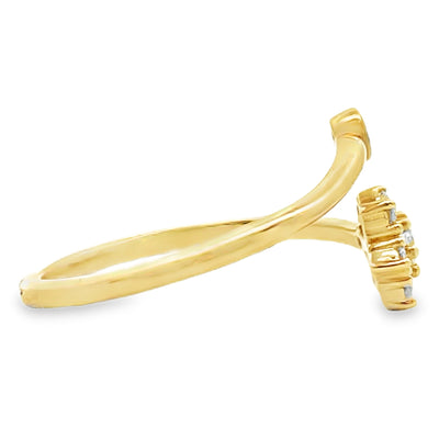 Meira T R10196/YG 14K Yellow Gold Diamond Snowflake Bypass Ring
