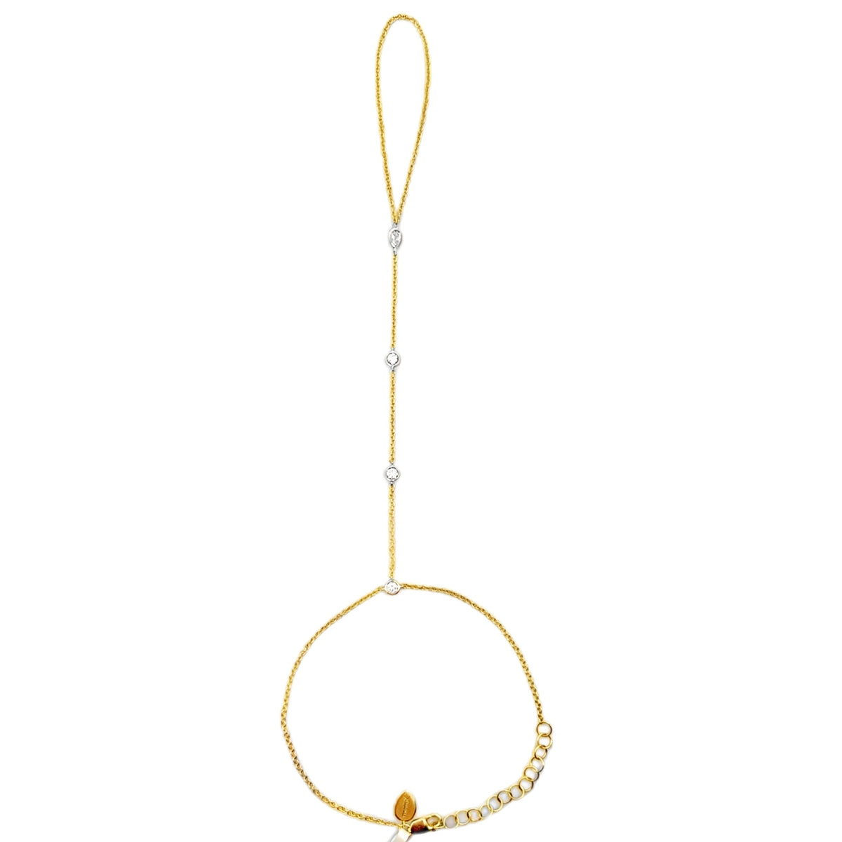 Meira T 14K Yellow and White Gold Hand Chain with Lab Grown Diamonds 0.37 Carat