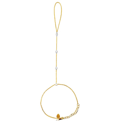 Meira T 14K Yellow and White Gold Hand Chain with Lab Grown Diamonds 0.37 Carat