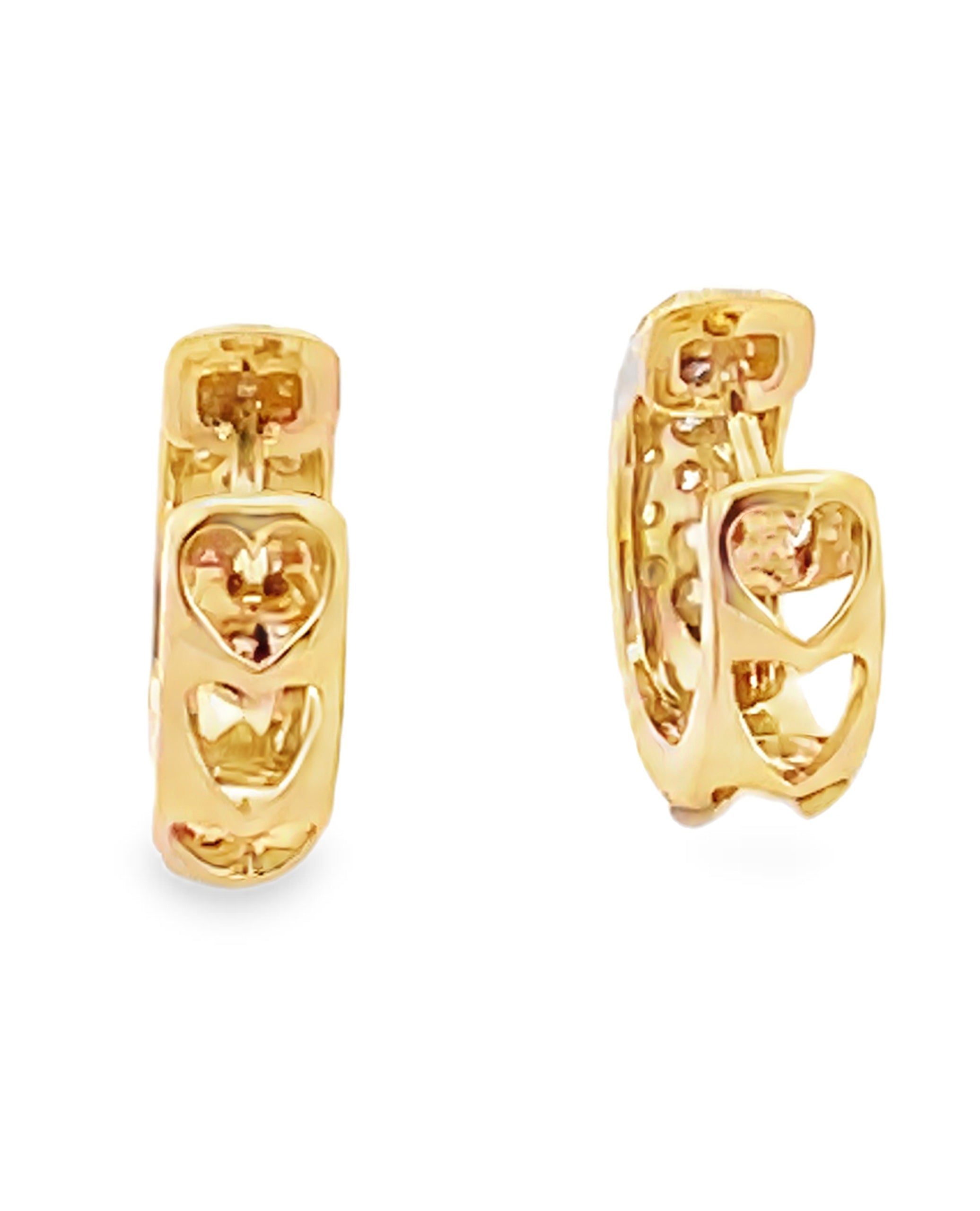 18K Yellow Gold 0.62 Carat Diamond Huggie Hoop Earrings