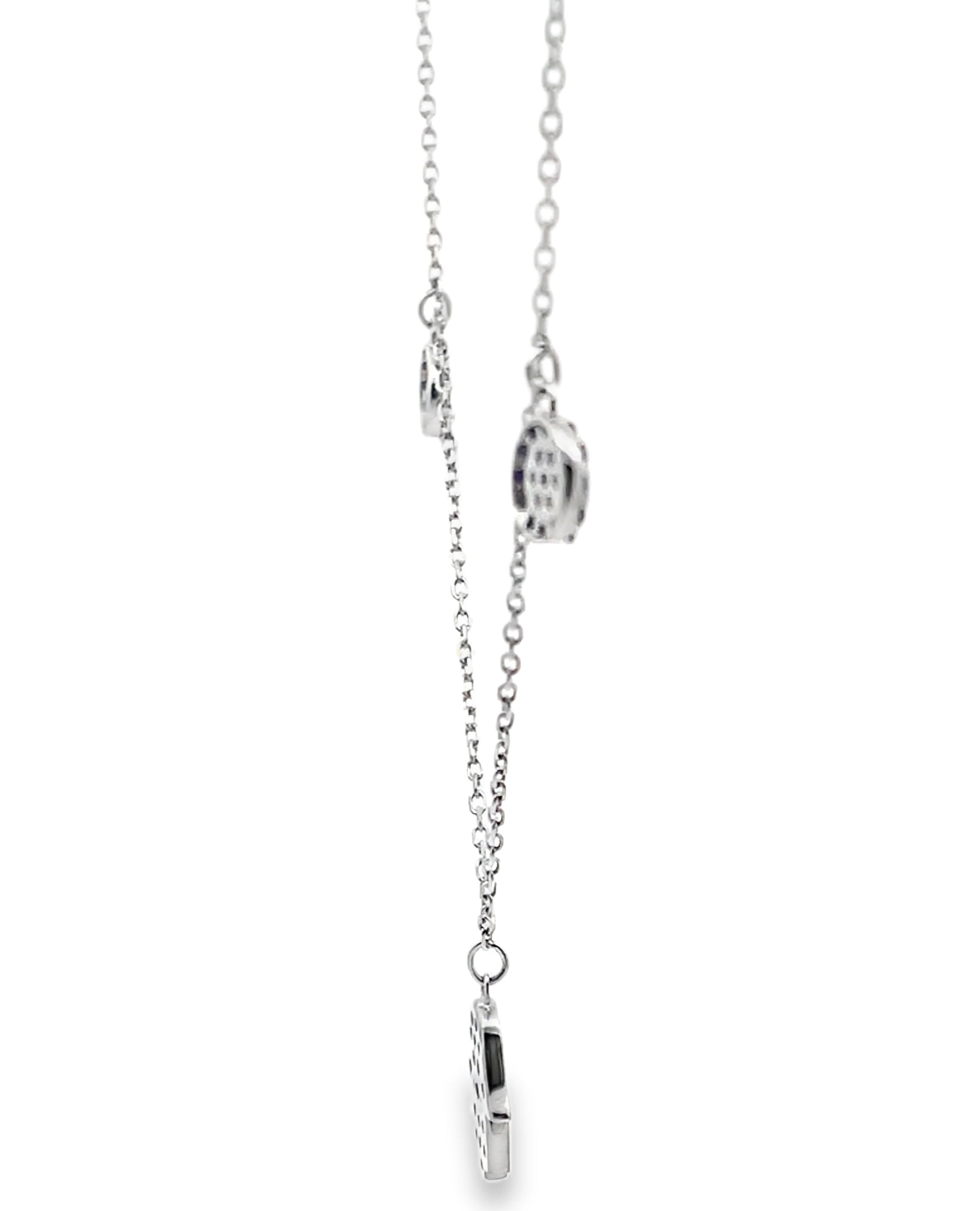 18K White Gold Hamsa & Evil Eye Necklace