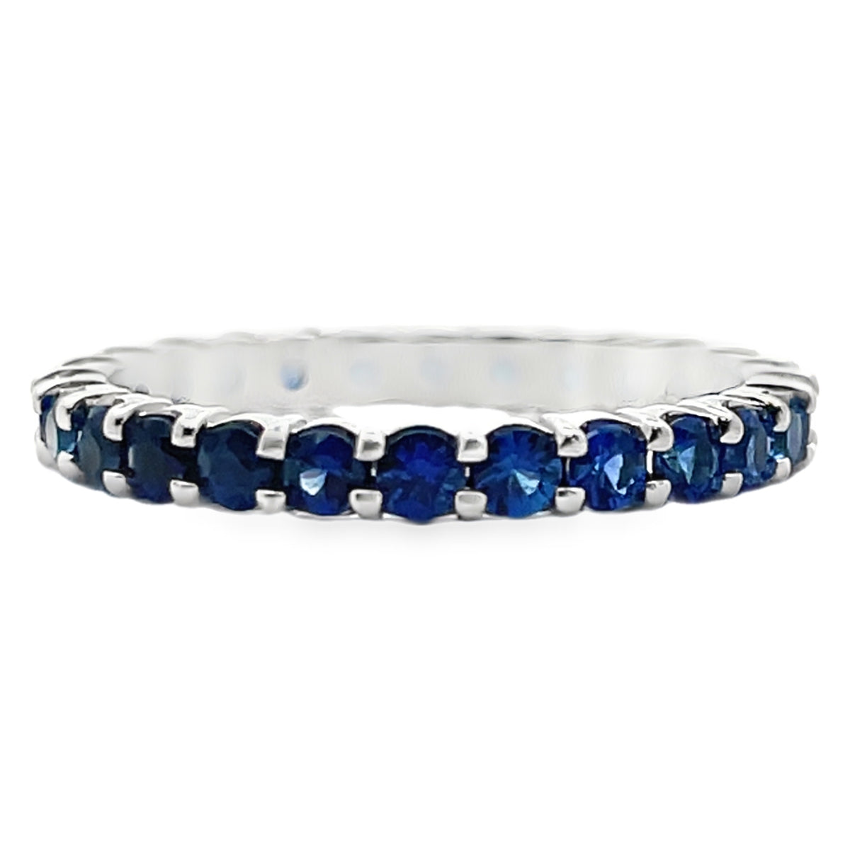 1.54 Carat Sapphire 18K White Gold Eternity Band