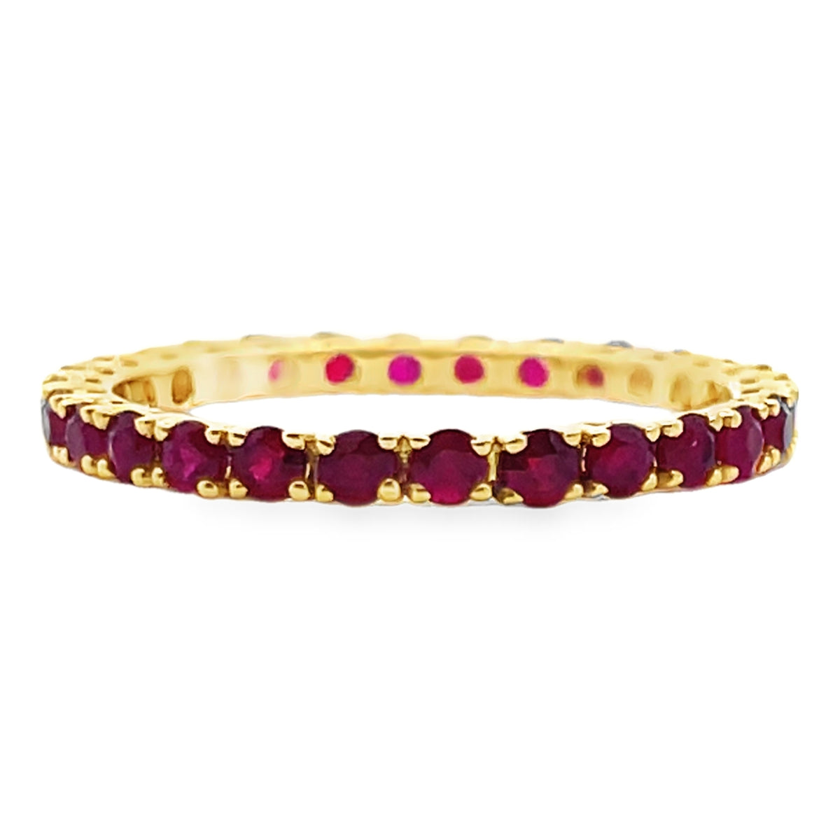 1.09 Carat Ruby 18K Yellow Gold Eternity Band