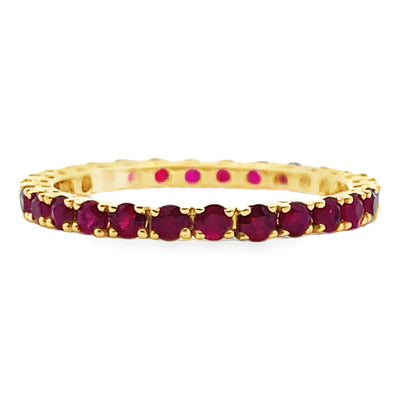 1.09 Carat Ruby 18K Yellow Gold Eternity Band