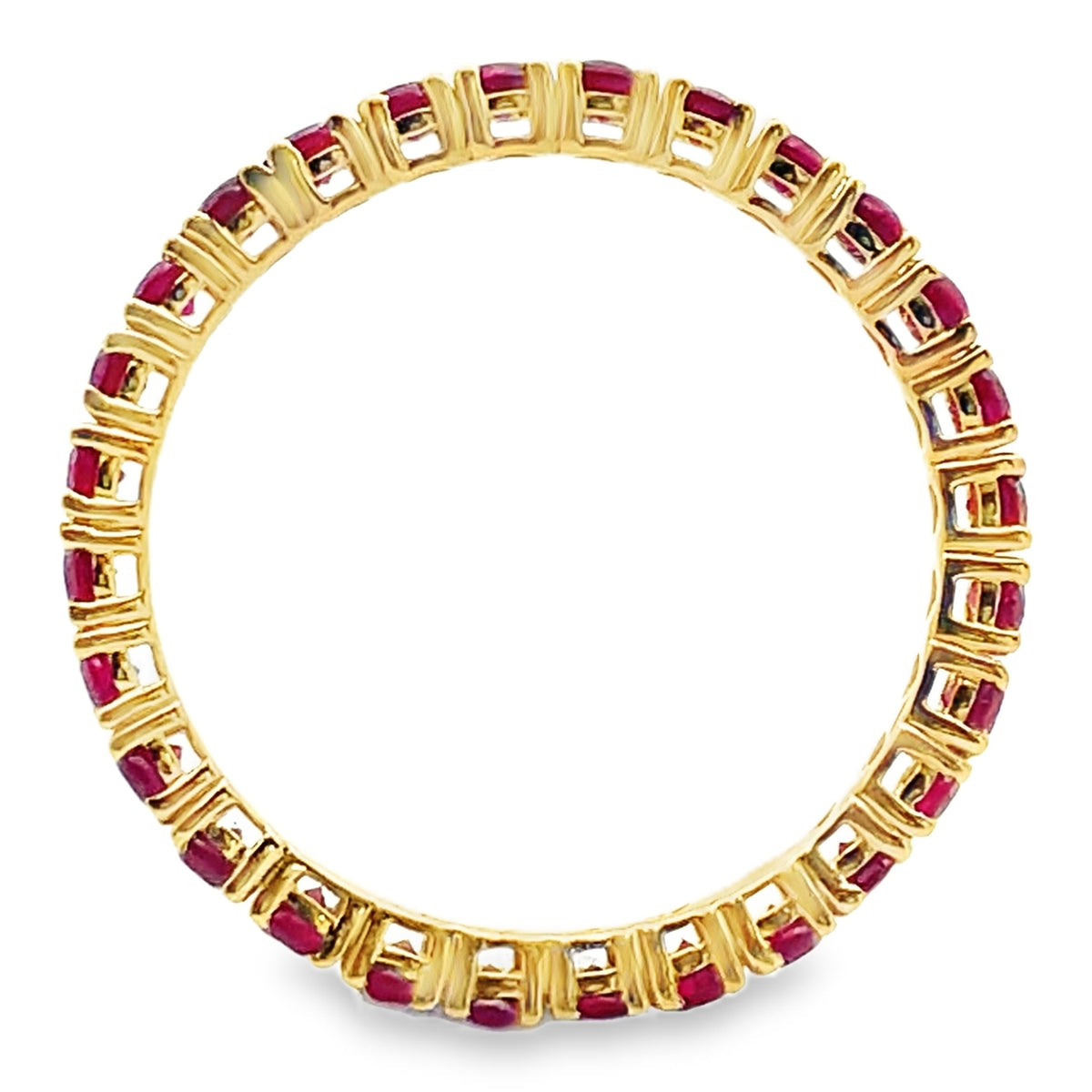 1.09 Carat Ruby 18K Yellow Gold Eternity Band