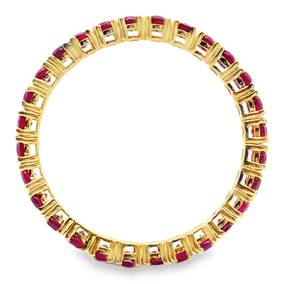 1.09 Carat Ruby 18K Yellow Gold Eternity Band