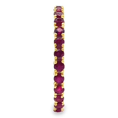1.09 Carat Ruby 18K Yellow Gold Eternity Band