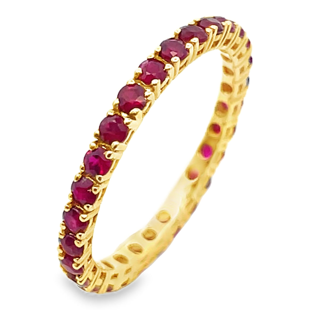 1.09 Carat Ruby 18K Yellow Gold Eternity Band
