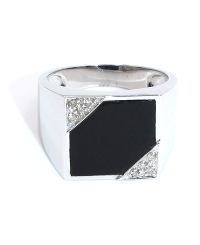 Men's Onyx Ring with Diamonds