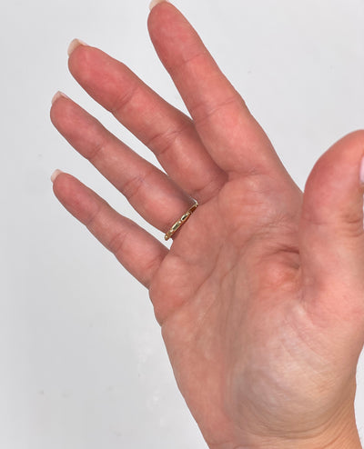 14K Yellow Gold Rosary Ring - Finger Size 6