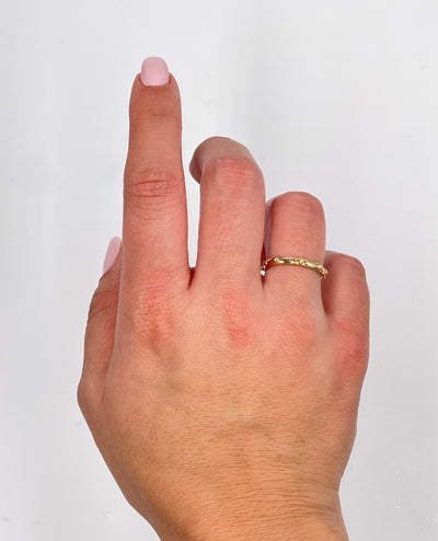 14K Yellow Gold Rosary Ring - Finger Size 6