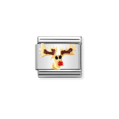 Nomination Composable 030225/08 Gold Reindeer