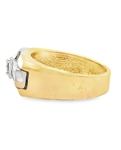 Pre-Owned 14K Two Tone Gold Men's Diamond Ring