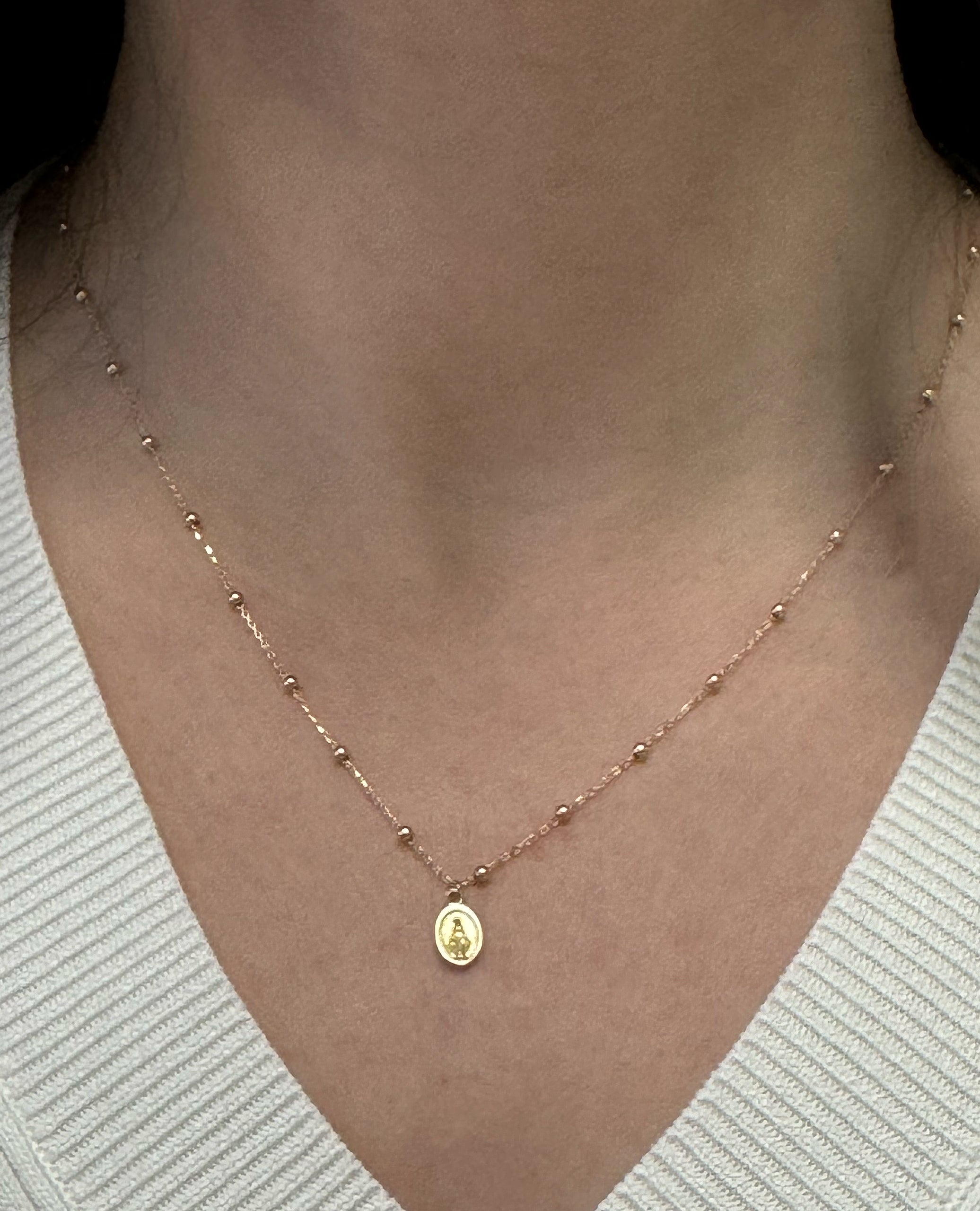 14K Yellow Gold Mini Miraculous Necklace
