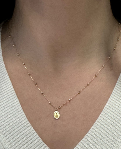 14K Yellow Gold Mini Miraculous Necklace
