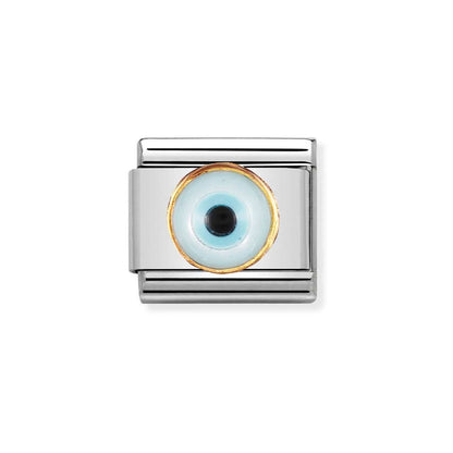 Nomination Composable 030506/18 Evil Eye Greek Eye with 18K gold