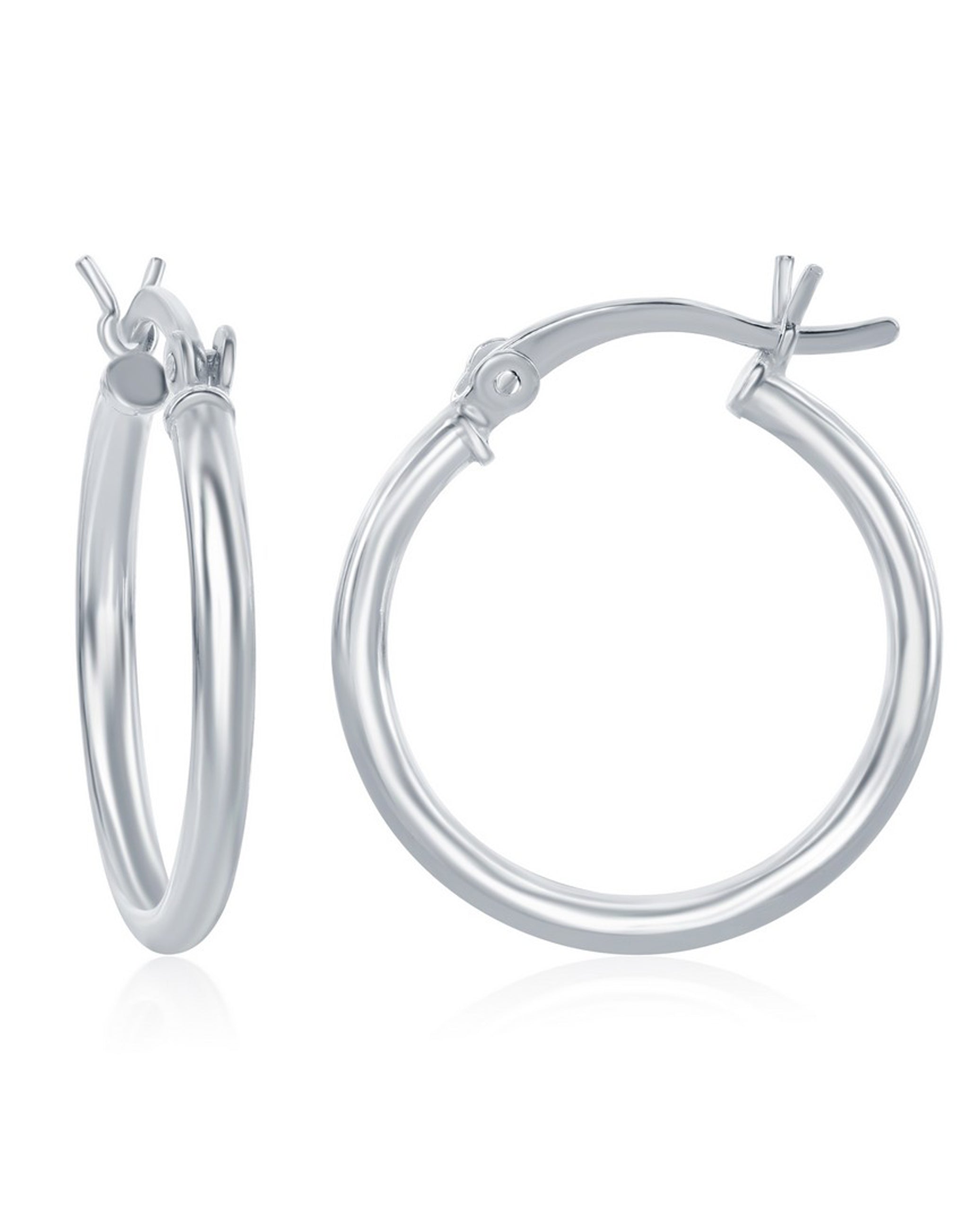 Sterling Silver 2x25mm Hoop Earrings