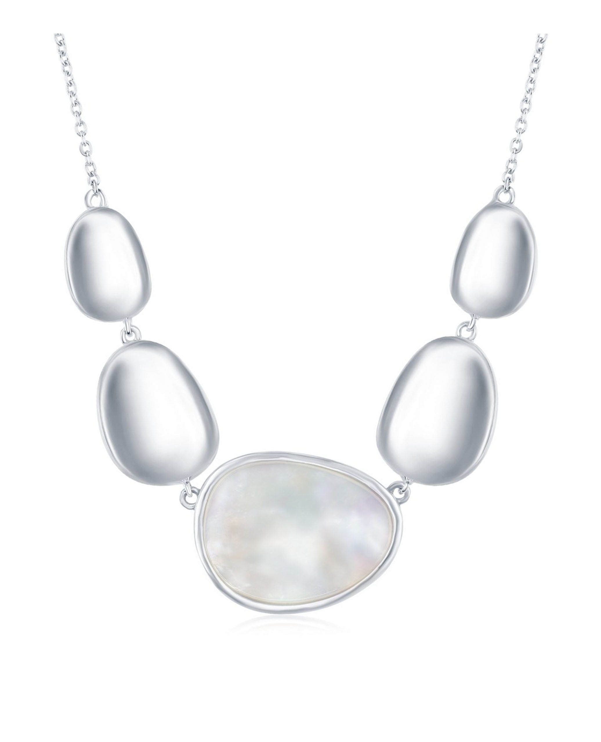 Sterling Silver Necklace with Mother of Pearl