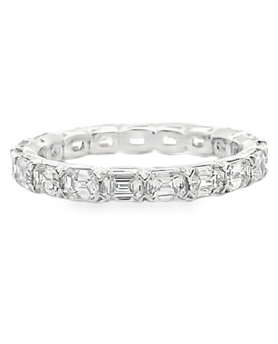 Eternity Band with 1.98 Carat Emerald cut Diamonds in 18K White Gold