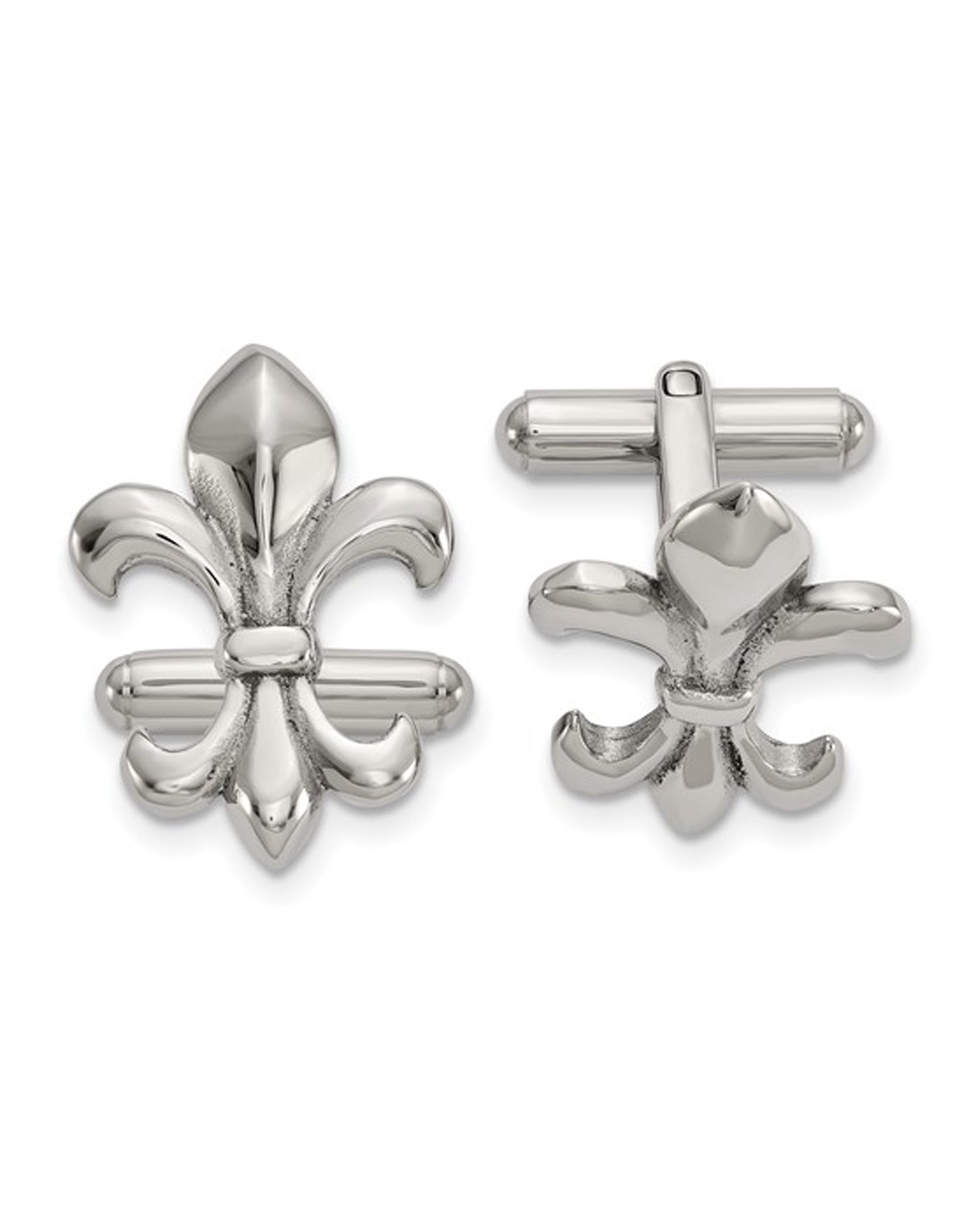 Stainless Steel Fleur De Lis Cuff Links