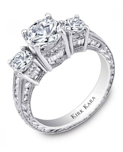 Kirk Kara SS6454B-RS Isabella 18K Hand Engraved Diamond Engagement Ring