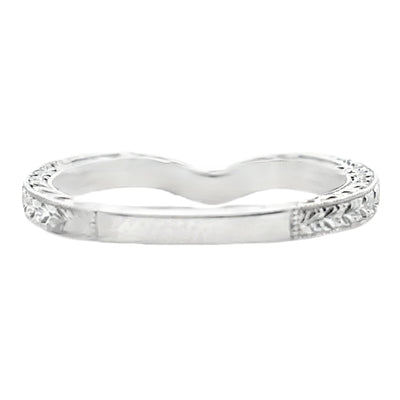 Kirk Kara SS6454B-BS Diamond Wedding Band with Hand Carving