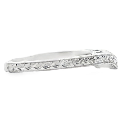 Kirk Kara SS6454B-BS Diamond Wedding Band with Hand Carving
