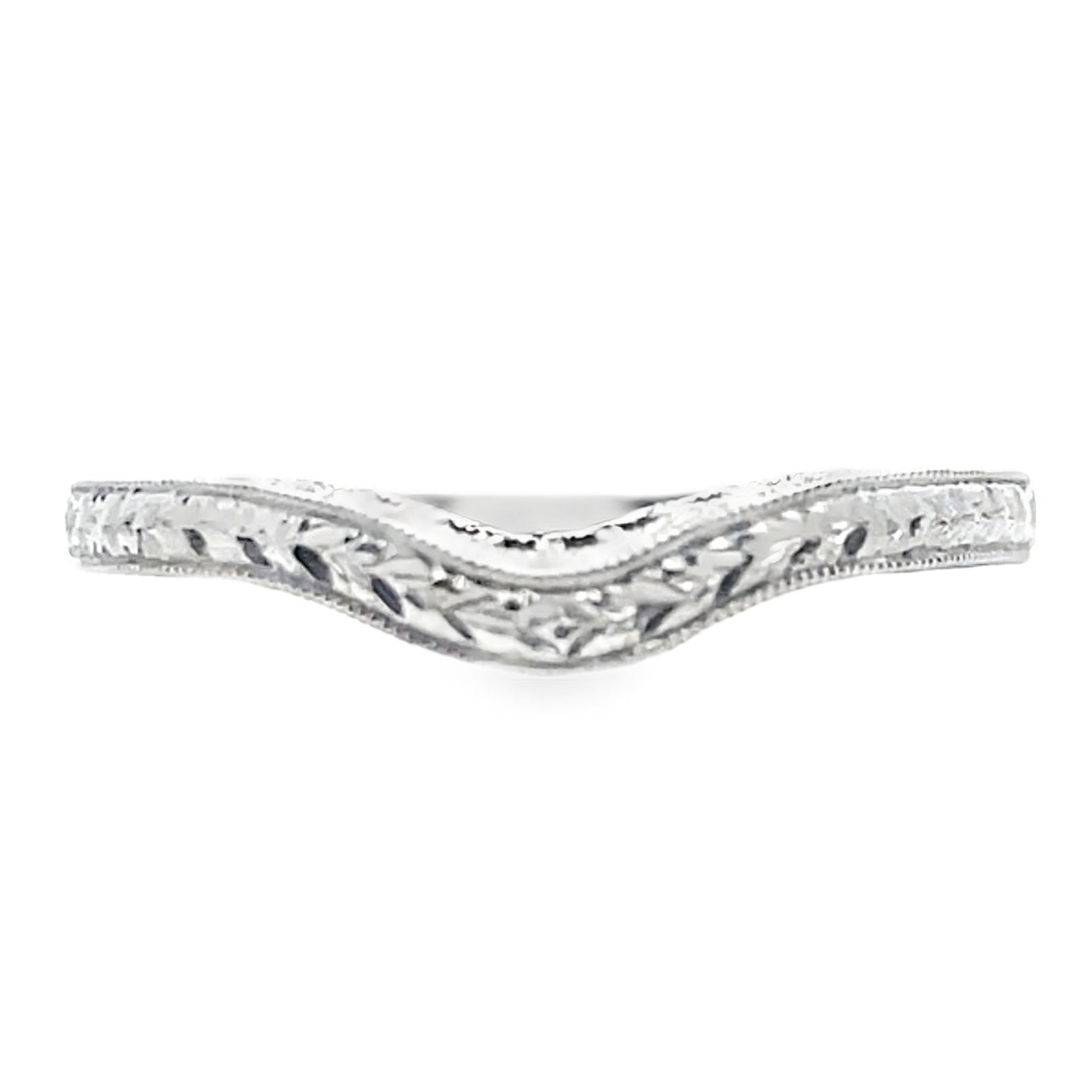 Kirk Kara SS6454B-BS Diamond Wedding Band with Hand Carving