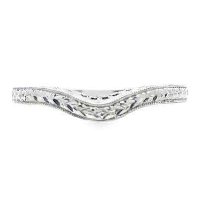 Kirk Kara SS6454B-BS Diamond Wedding Band with Hand Carving
