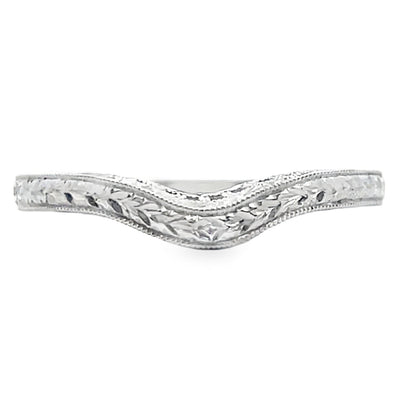 Kirk Kara SS6454B-BS Diamond Wedding Band with Hand Carving