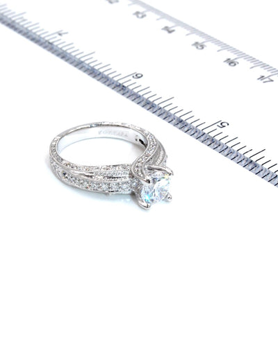 Kirk Kara SS6625 Stella Diamond Engagement Ring Hand Engraved with Beading