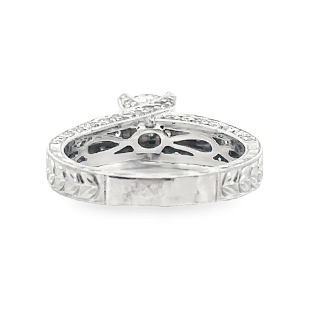 Kirk Kara SS6625 Stella Diamond Engagement Ring Hand Engraved with Beading