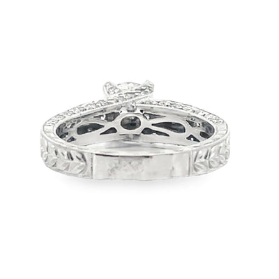 Kirk Kara SS6625 Stella Diamond Engagement Ring Hand Engraved with Beading